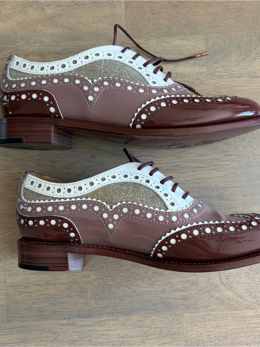 The Office of Angela Scott Mr. Doubt Brogues in Plum Size 38.5 - Picture 5 of 7